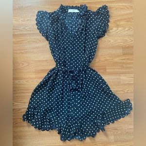 Zimmermann scalloped polka dot mini dress